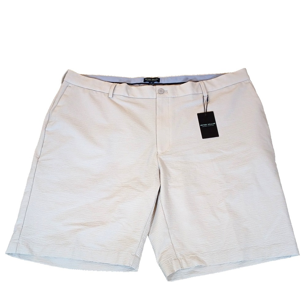 Peter Millar Crown Crafted Men's 42 Matlock Seersucker Shorts Bue 9" Stretch